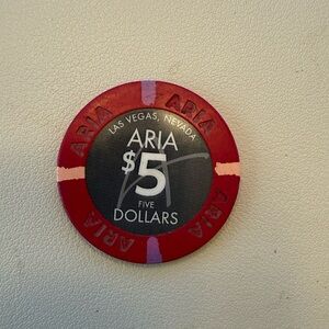 Aria Las Vegas $5 Poker Chip Lucky Gift Charm